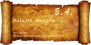 Balajti Ancilla névjegykártya