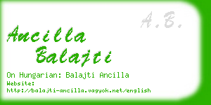 ancilla balajti business card